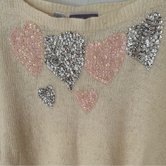 VTG Samantha Starr sequined heart sweater size L - Picture 9 of 10